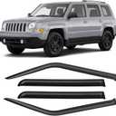 Window Visors for 2007-2018 Jeep Patriot, Rain Guards Shields Vent Deflector Shade Dark Smoke 2008 2009 2010 2011 2012 2013 2014 2015 2016 2017, Tape-On, 4PCS