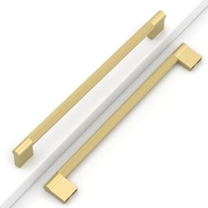 Coinkoly 6 Pack 10"(254mm) Gold Handles for Cabinets Kitchen Cabinet Pulls Knurled Cabinet Hardware Drawer Pulls for Cupboard