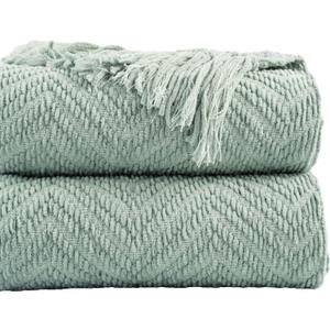 BATTILO HOME Sage Green Throw Blanket for Couch, Knit Sage Throw Blanket Versatile for Couch, Super Soft Warm Spring Blanket for Bed Sofa, 50"x60"