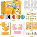 8Pack Eatser Crafts Kit - Air Dry Clay Easter Eggs Crafts for Kids,Modeling Clay DIY Kit for Kids Easter Hunt,Basket Stuffers Fillers,Party Favors and Classroom Prize Supplies,for Age 3+