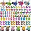 86pcs Mini Resin Animal Figurines,Including Glitter Glowing Duck Bunny Turtle Highland Cow, Glitter Axolotl, Aquarium Dollhouse Decor