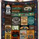 Camping Blanket Camping Lovers Gift Ideas for Men or Woman, Super Soft Throws Flannel Fleece Blankets Gifts for Camper Outdoor, Campsite Outdoors RV Travel Hiking Bed Sofa Couch 60"x50"