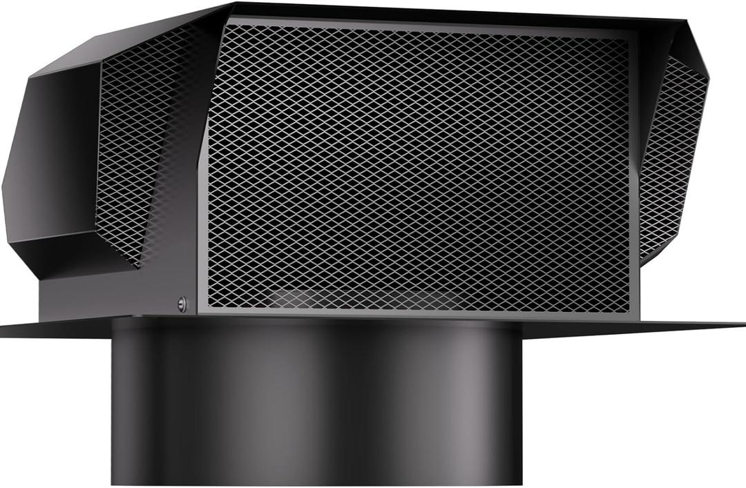 [Upgrade Airflow] Hon&Guan Removable Roof Vent Cover, 8 Inch Roof Vents for Houses, 8'' Exhaust Vent Wall Vent for Ventilation System-with Damper and Two New Small Vents,Galvanized Steel