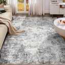 UERMEI 8x10 Area Rug Living Room Rugs - Washable Neutral Modern Abstract Soft Thin Rug Indoor Floor No Slip Rug Carpet for Bedroom Under Dining Table Home Office Decor - Grey