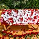 Roowest Marry Me Letters Light Proposal Decorations Set Includes 7 LED 6.3" x 5.5" Romantic Marry Me Sign and 1000 Rose Petals for Proposal Engagement Wedding Decor(White Light, Multicolor)
