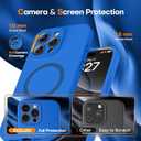 Magnetic for iPhone 16 Pro Max Case, Compatible with MagSafe, Full Camera Protection, Military-Grade Protection 3.0mm Thicken Silicone Phone Cover for 16 ProMax 6.9", Sea Blue