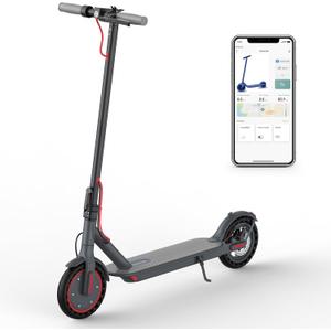 Electric Scooter - 350W Motor, 8.5" Solid Tires, Up to 19 MPH and 20/23 Miles Long-Range Portable Folding Commuting Scooter for Adults with Double Braking System and App