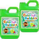 Lulu Home 2 Packs Bubble Concentrated Solution, 1 L/ 33.8 OZ Bubble Refill Solution for Kids Bubble Machine, Giant Bubble Wand, Bubble Blower Toys, Birthday Party Favors (Green Bottle), 778-G