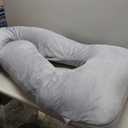 MOON PARK Pregnancy Pillows for Sleeping - U Shaped Full Body Maternity Pillow with Removable Cover - Support for Back, Legs, Belly, Hips - 57 Inch - Grey - Cooling Cover