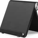 Mobile Phone Holder, Phone Stand Desk Desktop Mobile Holder Adjustable Foldable Portable Video Call Mount (1PH -Black)