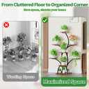 CODACE Plant Stand Indoor with Grow Lights, 6 Tiered Plant Shelf Indoor, 50" Corner Plant Stands for Indoor Plants, Lighted Tree-Shaped Plant Holder, Tall Flower Display Rack for Living Room