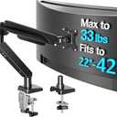 MOUNTUP Ultrawide Monitor Arm for Max 42 Inch Screen, Heavy Duty Monitor Desk Mount Support 4.4-33lbs, Computer Monitors Stand for Desk, VESA Mount with Clamp & Grommet Base