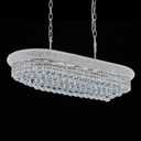 Rectangular Crystal Chandeliers for Dining Room,10 Lights Adjustable Height Oval Crystal Ceiling Light Fixture for Kitchen Island, Chrome Finish, L36'', 36" L x 14" W x 9" H