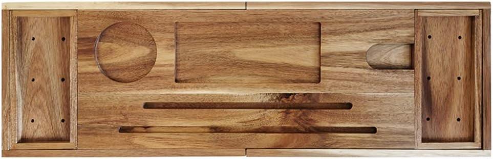 Tray Wood Bathtub Caddy Tray Non-Slip Bathtub Tray Rack with Tablet Holder Towel Tray Extending Sides Glass Holder Rack Bathroom Rack Organizer (Color : Acacia)