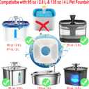 32 Pcs Cat Fountain Replacement Filter, Compatible with Veken 95oz/2.8L Automatic Pet Fountains