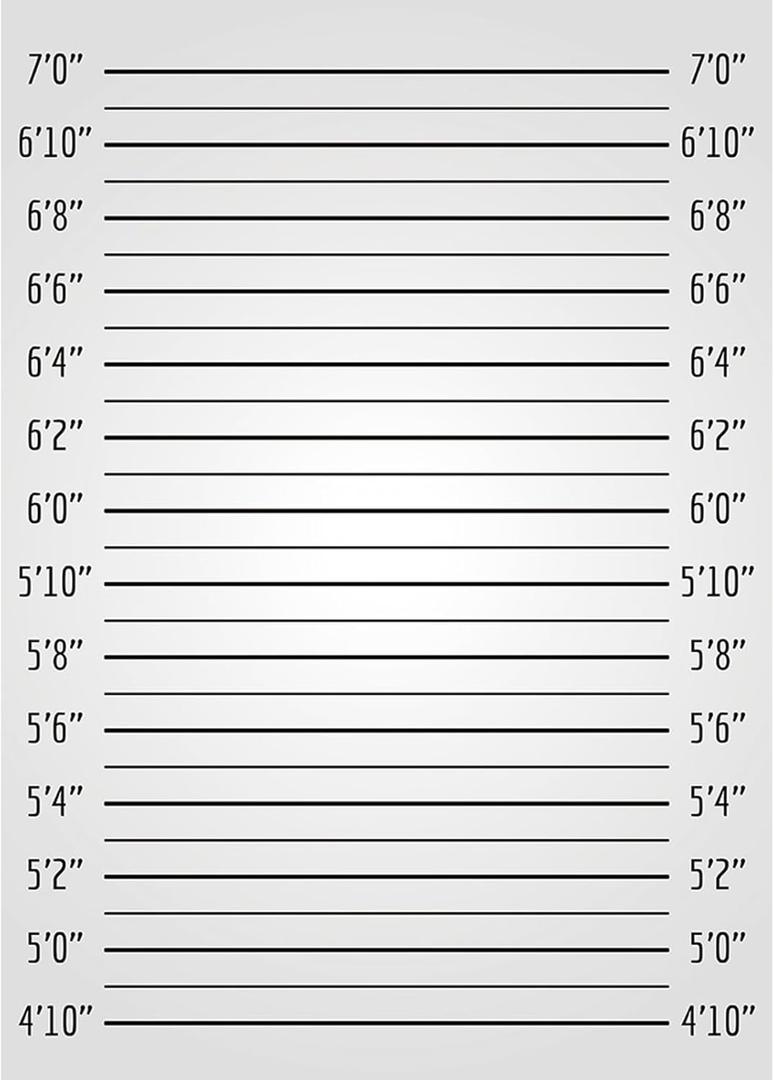 5x7ft Mugshot Backdrop for Photoshoot Police Lineup Height Charts Murder Mystery Theme Photo Background for Party Accurate Measurements Poster Photo Shoot Banner