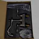 Hurran 4-inch Centerset Matte Black Classical Bathroom Faucet, 2 Handles for 2 or 3 Hole Sink with 360 Swivel Spout, Pop Up Drain Assembly and Supply Hose for Vanity Sink Lavatory Faucet