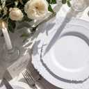 Morejoy 100PCS White Plastic PlatesWhite Disposable PlatesInclude 50 Pieces 10.25 Inch Dinner Plates & 50Pieces 7.5 Inch Dessert Plates,Perfect for Weddings & Party