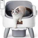Thereye Automatic Litter Box with Entry Step, Open-Top Self Cleaning Litter Box for Multiple Cats, 11 Safety Protections & App Control, Odor Control Smart Cat Litter Box with Trash Bags/Litter Mat
