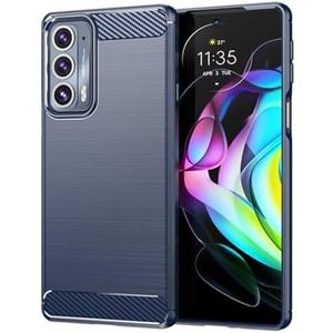 Sidande Case for Moto Edge 20 Case, Motorola Edge 20 Case, Ultra Slim Phone Cover with Shock-Absorption Carbon Fiber TPU Rubber Protective Cases for Motorola Moto Edge 20 5G Navy Blue