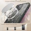 Goodon for iPhone 14 Plus Case with Privacy Screen Protector, Wireless Charging Compatible, Shockproof Translucent Matte Cover - Cute Floral Design Phone Case for Women Girls - Elegant Flower Leaves