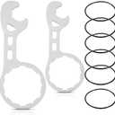 Calvana 2 Water Filter Wrenches with 6 Durable Rubber O-Rings, Compatible with GE Water Systems GXWH20F, GXWH04F, GXRM10RBL, GX1S01R, Quick Installation & Removal Tool, White
