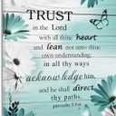 LB Farmhouse Teal Blue Floral Wall Art for Bathroom Bible Verse Canvas Wall Art Wall Paintings Home Decor Daisy Flower Butterfly Wall Pictures for Living Room Bedroom Office Ready To Hang,12x16 Inch