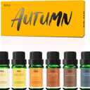 Autumn Essential Oils, MitFlor Fall Fragrance Oils for Candle Soap Making, 10ml x 6 Essential Oils for Diffusers for Home, Aromatherapy Gift Set for Halloween, Pumpkin Pie, Maple Syrup & Autumn Walk