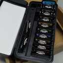 Wahl Genuine SECURE-SNAP Guide Comb Set with Colored Metal Clips and Guard Organization Caddy, 12 Full Size Attachment Guards from 1/16 to 1 for Increased Cutting Performance Grey - 3291-300