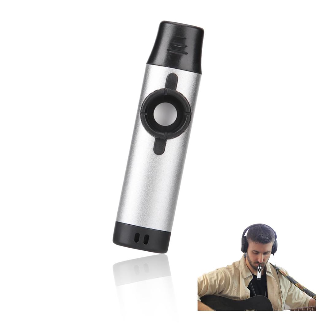 YAFIYGI Kazoos For Adults Kids Professional Metal Kazoo Adjustable Tone with Five Diaphragms Flute Mouthpiece Cover and Sling Design Ideal for Music Lovers Diaphragms(White Kazoo)