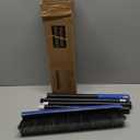 16 Inch 2-in-1 Squeegee Push Broom Outdoor Deck Brush 58" Long Handle for Patio Garage Warehouse Driveway Concrete Floor Cleaning Scrubbing(Blue)