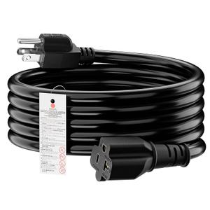 10-Foot 15 Amp Household AC Plug to 20 Amp T Blade Adapter Cable14AWG 10-Foot 15 Amp to 20 Amp Plug Adapter Cord Nema 5-15P to 5-15R/5-20R 20Amp Comb AC Power Cord, Black