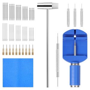 Watch Link Removal Kit, Watch Repair Kit Repair Tools & Kits, Watch Band Adjustment Strap Pin Removal Tool Kit, Watch Chain Sizing Bracelet Adjuster Resizing Tool with Pins, Spring Bar Tool, Hammer