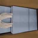 Qiqee 100PCS Gift Bag with Handles Bulk Light Blue Paper Bags Multiple Uses (13''x5 x10 inch Large Size)