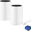 2 Pack Pure 411 Replacement Filters for Blueair Blue Pure 411 411+ and Mini Air Purifier, Include Activated Carbon Filters,1 Clean Brush and 1 Cleaning Cloth