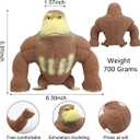 Stretchy Glue-Sand Filled Rubber Gorilla, Latex Gorilla Soft Decompression Doll Toy,Squishy Monkey Toy, Animal High-Elastic Stretchable, Decompression Toy for Adults and Children (Gorilla-S)