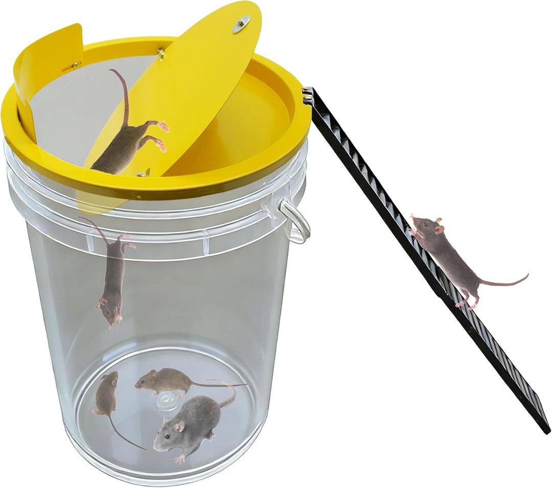 Bucket Lid Mouse Trap Metal 5 Gallon Bucket lid,Strong Metal Material That Cannot be Bitten, auto Reset, Repeat Catch, Indoor Outdoor, (1pack)