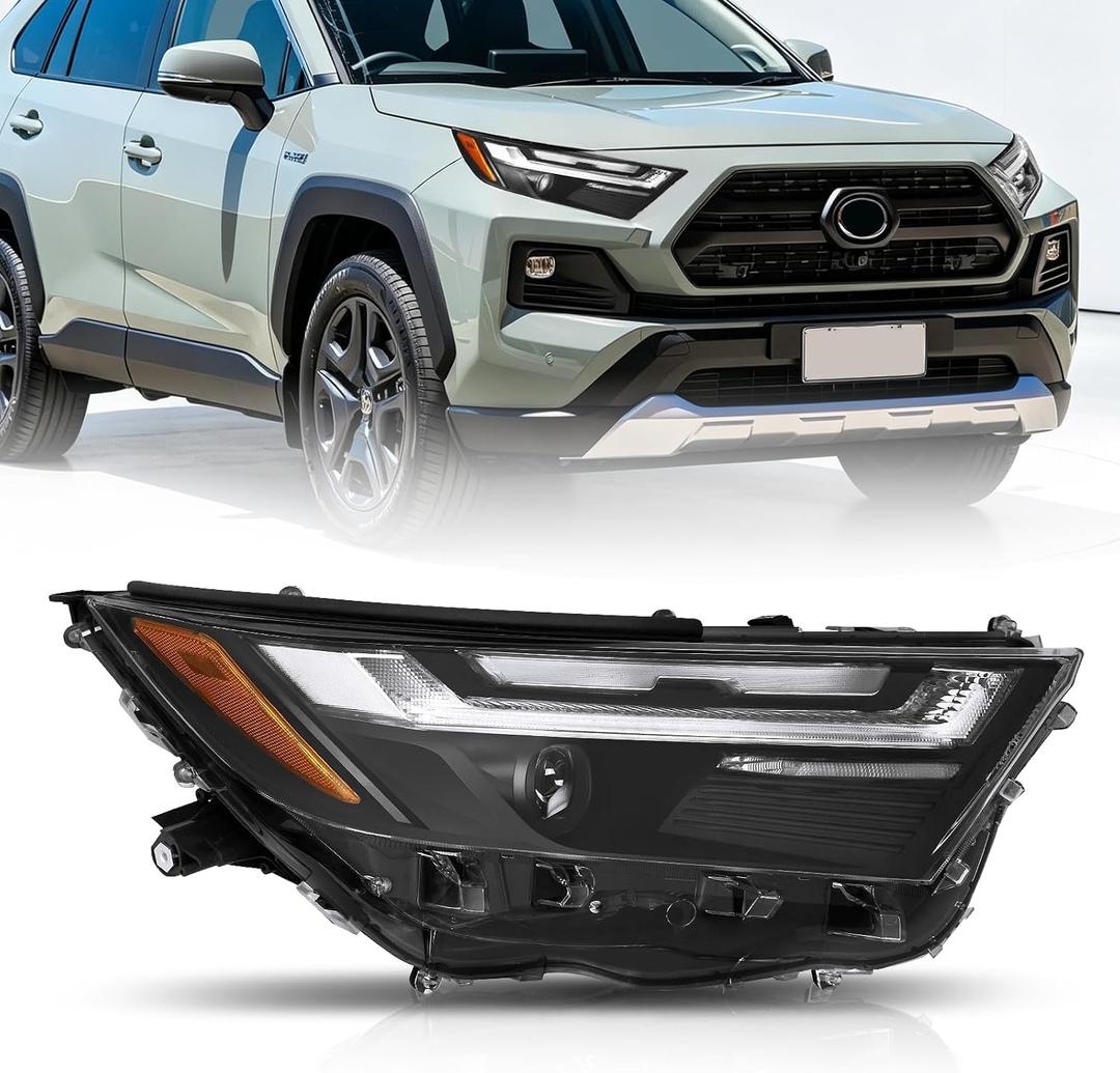 JFN LED Headlight Compatible with 2022-2025 Toyota RAV4 XSE/SE/Hybrid 81110-0R360 W/bulbs HIGH(Passenger Side)