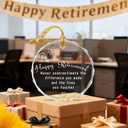 Retirement Gift, Retirement Gifts for Men Women, Thank You Gifts, Appreciation Gift for Women Men, Crystal Keepsake, Christmas Ornament (Happy Retirement-b)