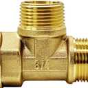 Joywayus Brass Pipe Fitting Barstock Tee 3 Way NPT 3/4" Female x 3/4" Male x 3/4" Male Hose Fitting