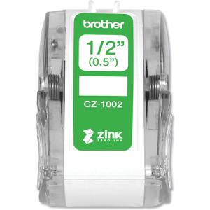 Brother Genuine CZ-1002 Continuous Length  (0.5) 12mm Wide x 16.4 ft. (5 m) Long Label roll Featuring Zink Zero Ink Technology
