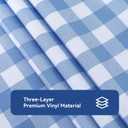 Romanstile Rectangle Vinyl Tablecloth, 100% Waterproof Buffalo Gingham Plastic Table Cloth, Heavy Duty Wipeable Checkered Table Covers for Outdoor, Camping, Picnic, Patio - 54 x 78, Light Blue