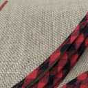 MACTING Christmas Tree Skirt 48 Inch Large Burlap Tree Mat with Red and Black Plaid Buffalo Edge Merry Christmas Printed for Country Holiday Indoor Home Party Xmas Tree Decorations