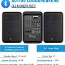 Professional Portable All-in-One Integrated 2-Way PA System Fixed Setup, Suitcase Design w/ 8-Channel Mixer, 2 Speaker Stands, Bluetooth, Mic for Performances, Presentations
