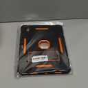 Case for iPad (A16) 11th/10th Generation 11/10.9 inch 2025/2022, Heavy Duty Military Grade Shockproof Rugged Cover with Pencil Holder/Stand for i Pad 11th / 10 th Gen(Black+Orange)