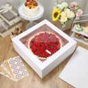 COTOPHER 16 Pcs 16x16x6 In Sheet Cake Boxes, Bakery Boxes with Window, 16x16x6in-8 pack