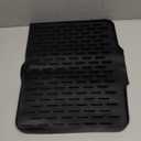LONGKING Black Non-Slip Dish Drying Mat - Multi-Use Silicone Mat & Dish Drying Rack for Kitchen Counter (15.8" x 11.8")