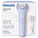 Philips Epilator Series 8000 - Cordless Wet and Dry Electric Epilator, Hair Removal for Legs and Body, with ProGuide, 3 Accessories, 60 min. Runtime, Model BRE708/00