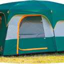 KTT Extra Large Tent 14 Person, Family Cabin Tents, 2 Rooms, Straight Wall, 3 Doors 3 Windows with Mesh, Waterproof, Straight Wall, Big Tent for Outdoor, Picnic, Camping, Gathering(Green)