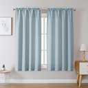 Chyhomenyc Bennet Aqua with Greenish Tone Curtains 63 Inch Length 2 Panels, Light Filtering Faux Linen Textured Rod Pocket Window Treatment Drapes for Living Room Bedroom, Each 40" Wx63 L